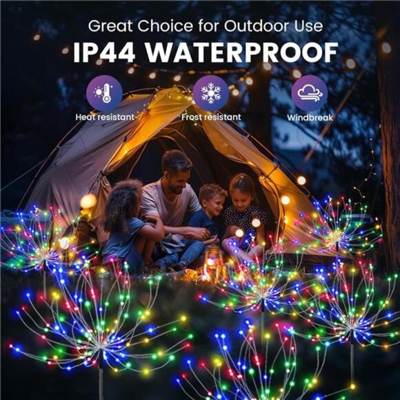 Garden Decor Solar Lights Outdoor,2Pack 120LED Waterproof Colorful Solar Garden - Picture 6 of 7